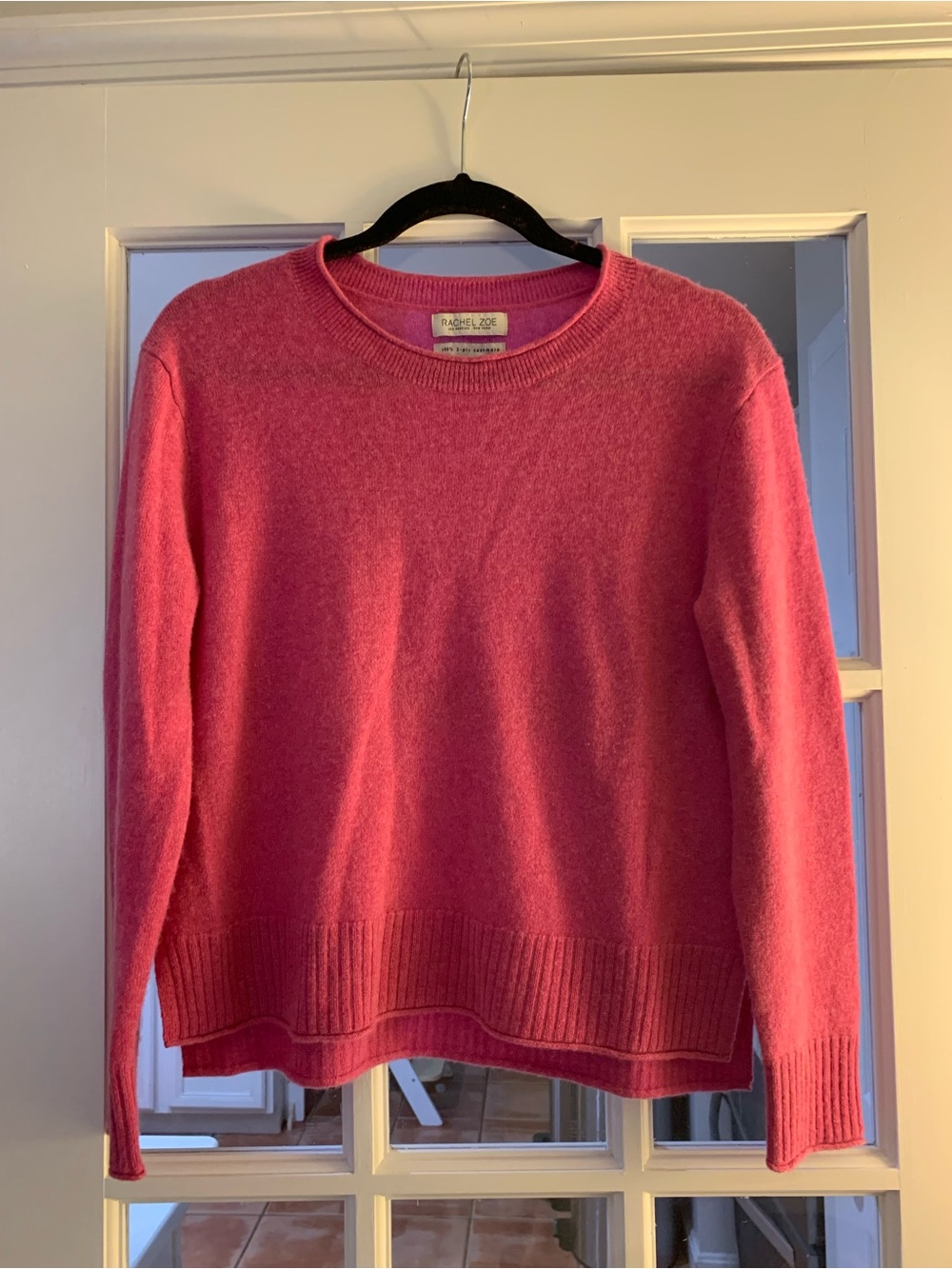 Rachel Zoe 2 ply cashmere roll neck crewneck Pink Sweater size M